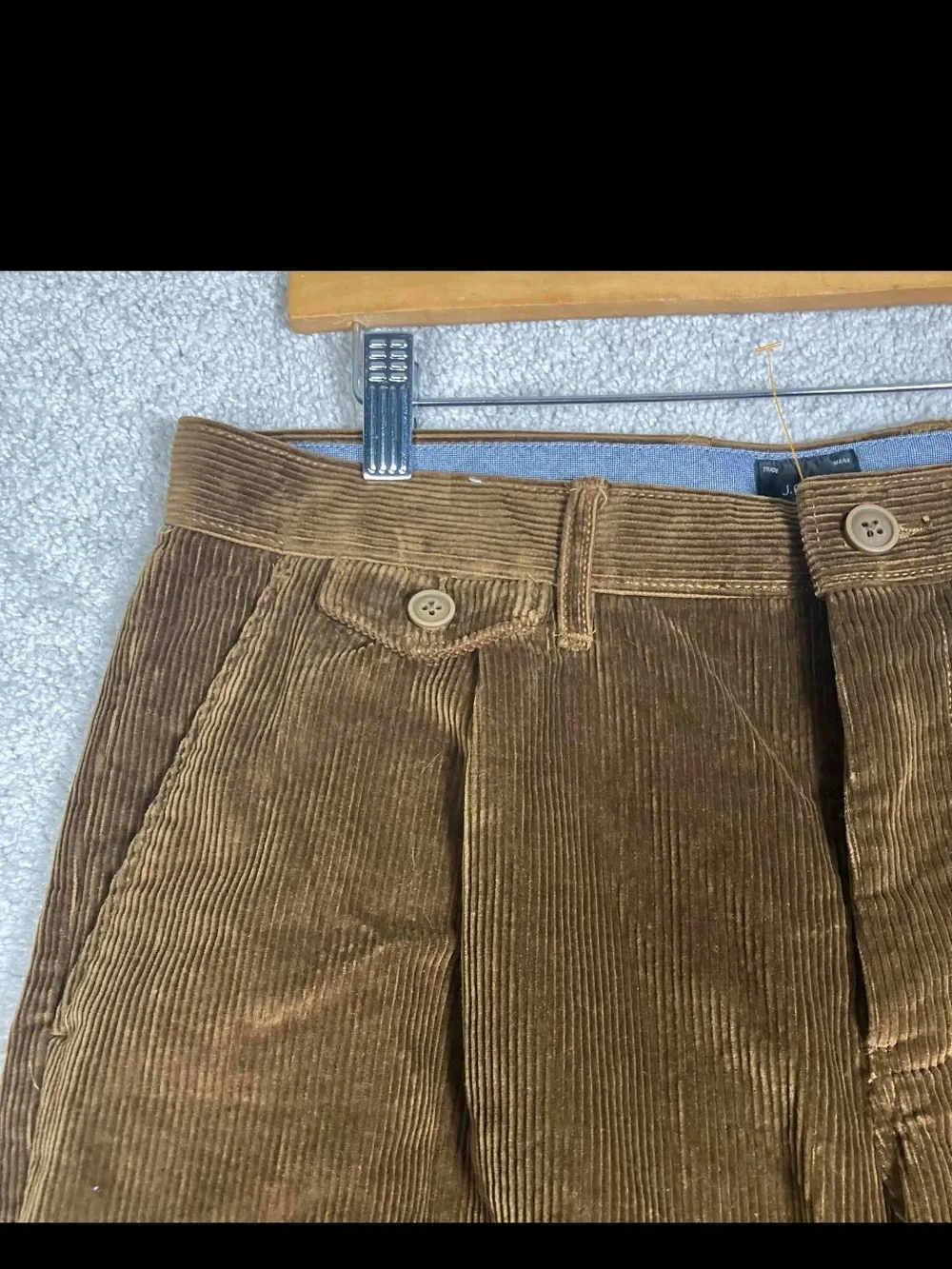J.Crew Corduroy Pants Mens 32x32 Brown Pleated Slim Fit Trousers Cotton Casual